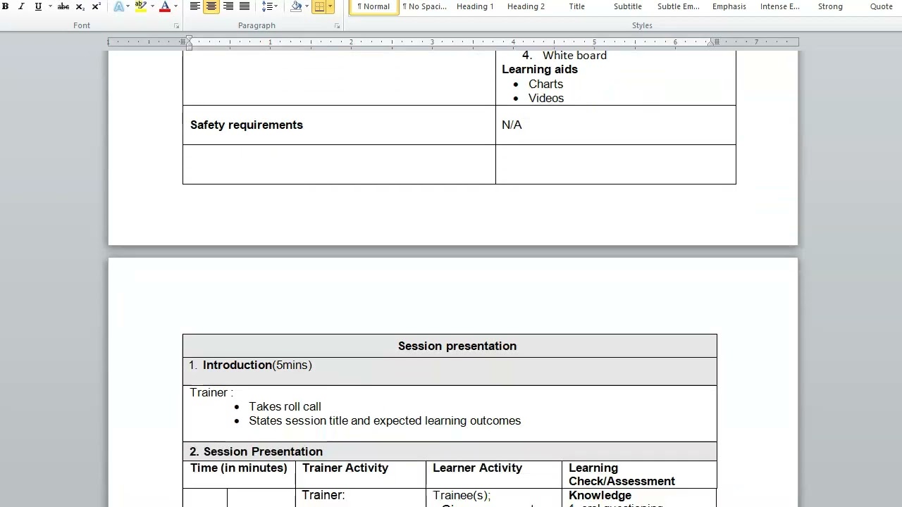 How to prepare session plan