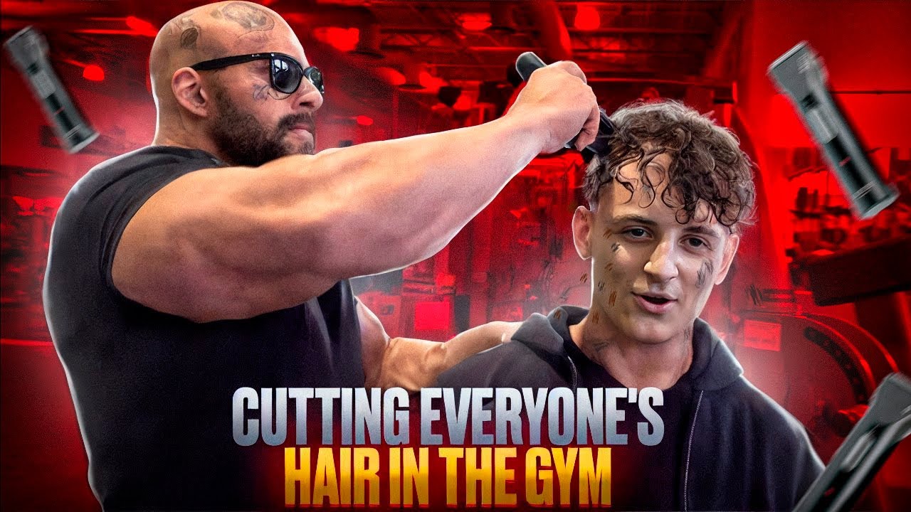 RUSSIAN GANGSTER SHAVES BROCCOLI HAIRCUTS AT THE GYM
