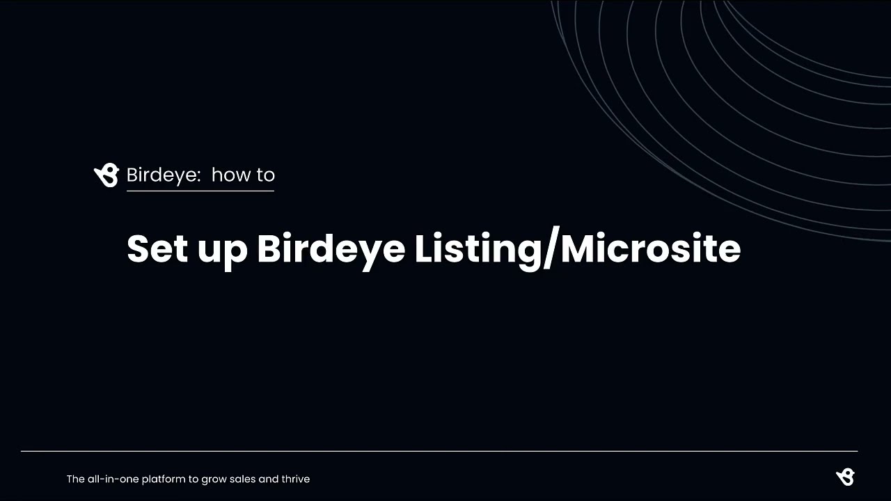 Set up Birdeye Listing/Microsite