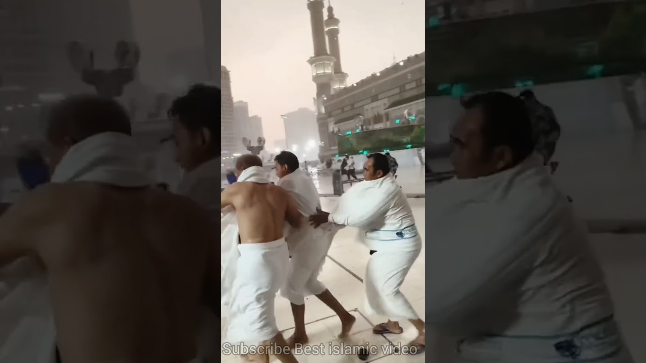 🕋 Kaaba Live View⛈️ Heavy Rain & Storm in Masjid al-Haram 