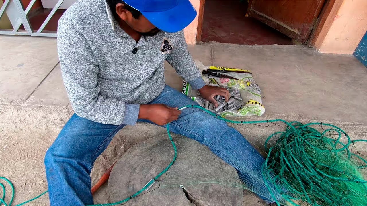 COMO ARMAR y  INSTALAR  PLOMOS en una RED PESCA 2 Parte