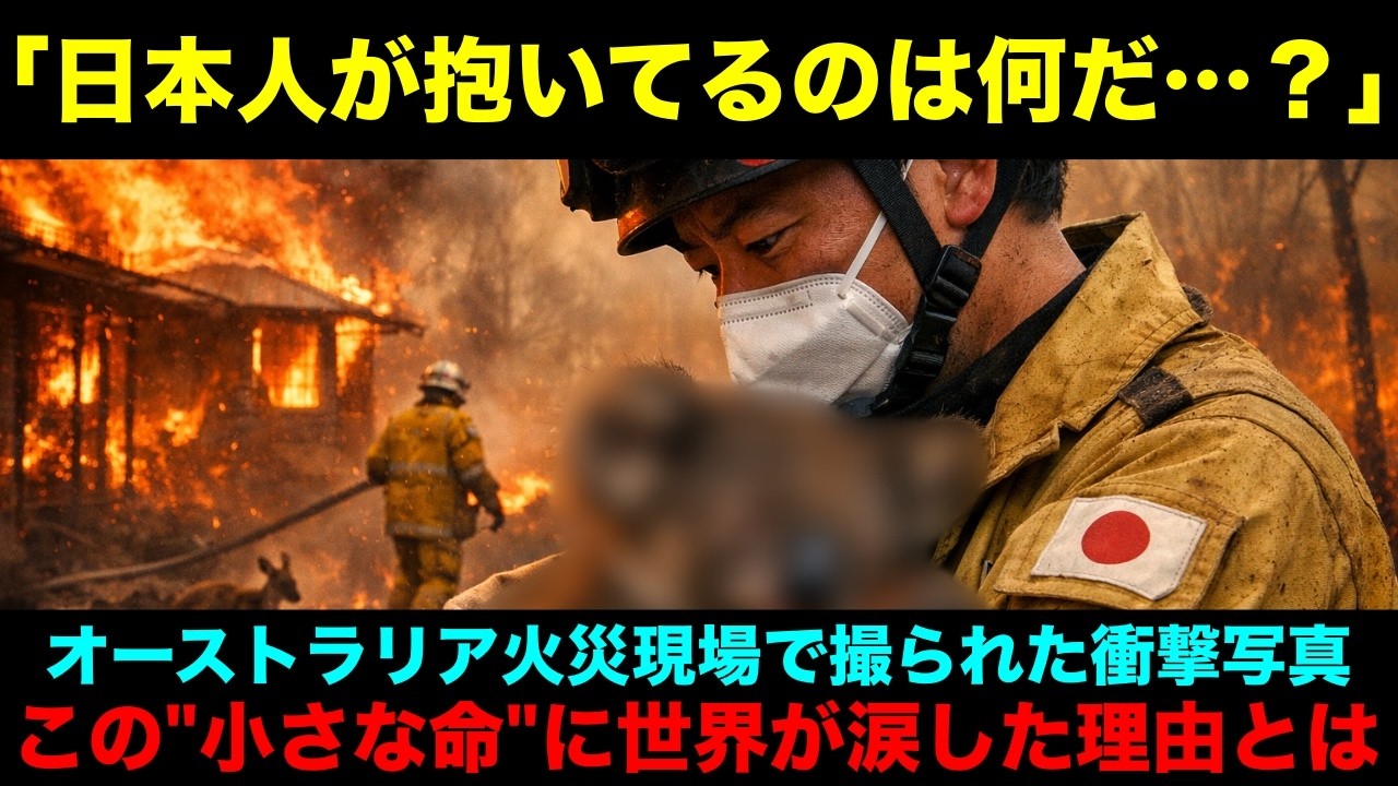 【海外の反応】「これはヤバすぎる...」オーストラリア火災現場で撮られた1枚の写真が1000万再生。世界中が涙した