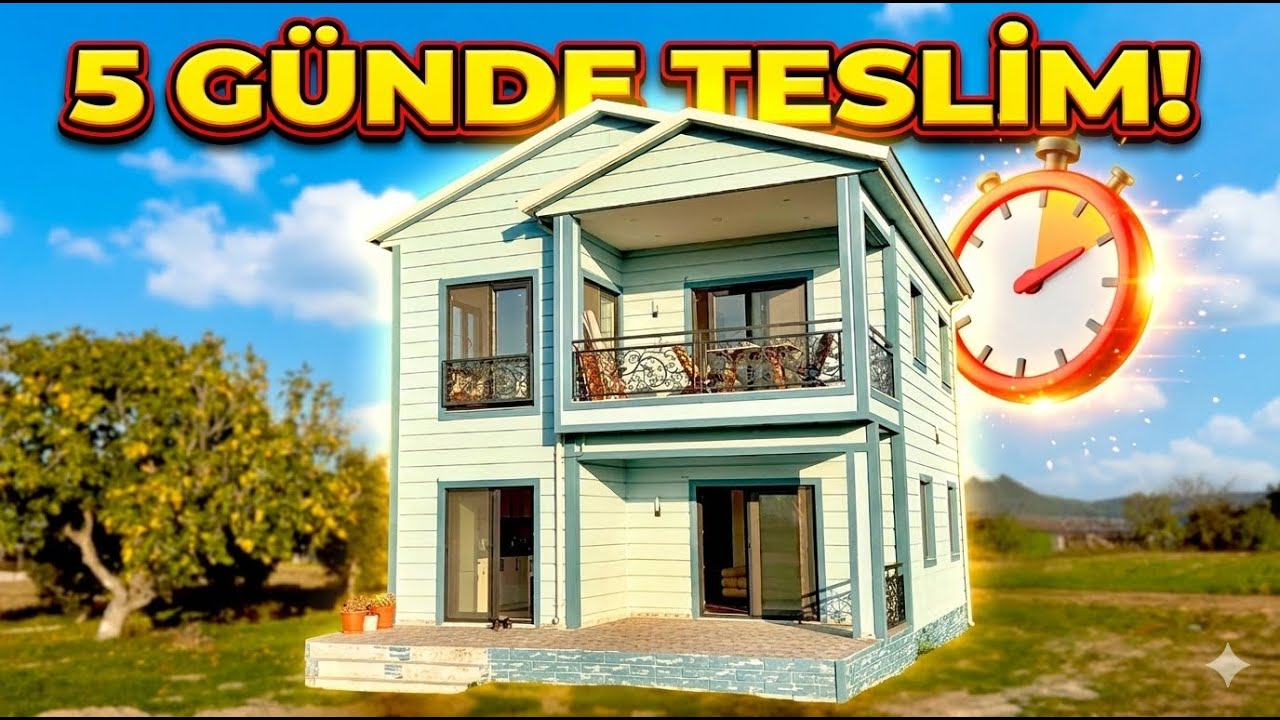 NET 120 m&sup2; 4+1 PREFABRİK EV TURU (DUBLEKS &Ccedil;ELİK EV MALİYETİ)