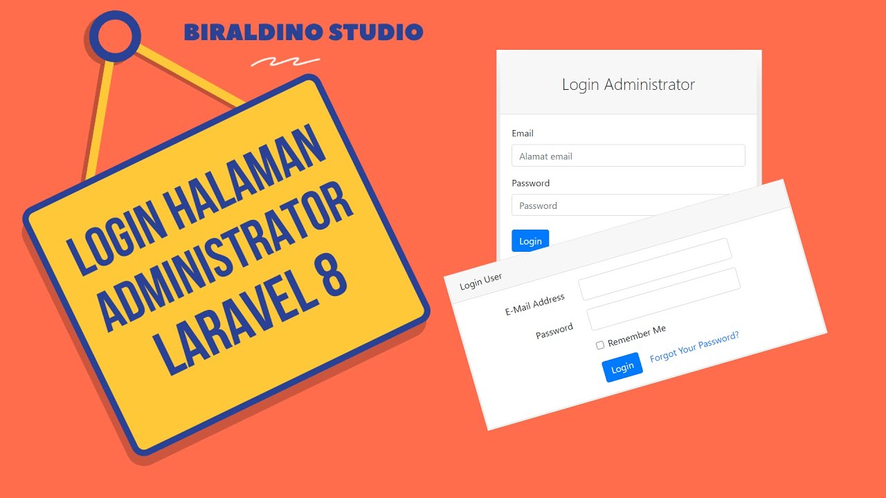 Login halaman administrator laravel 8 | laravel part15