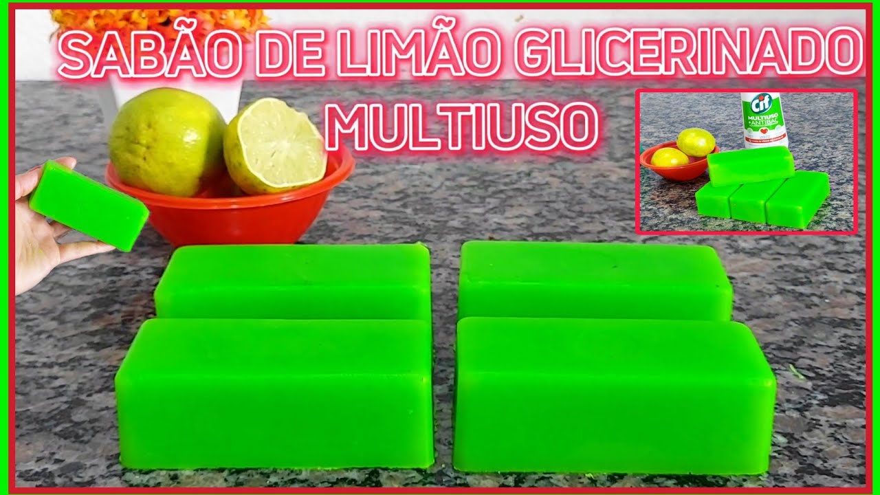 🍋SABÃO DE LIMÃO GLICERINADO E MULTIUSO-SEM SODA E DURO 🍋