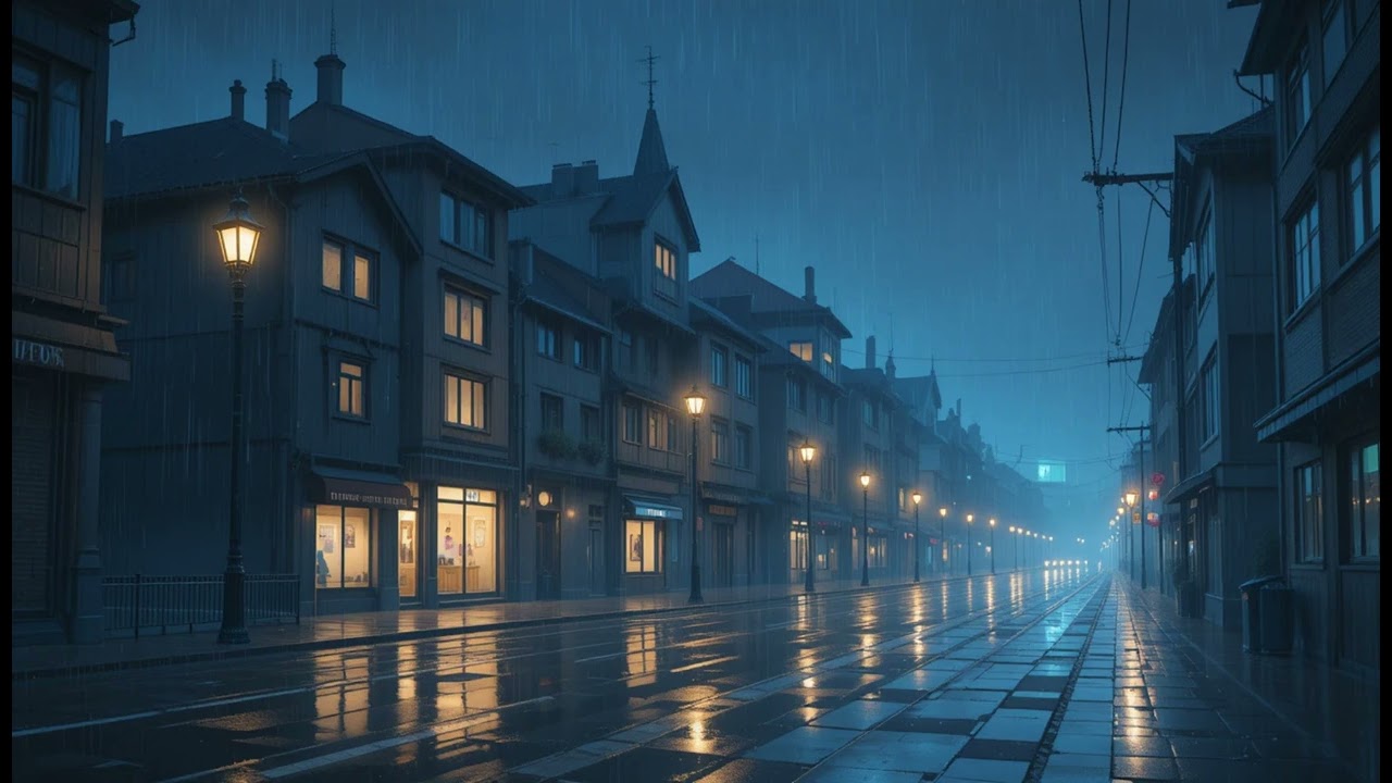 City Rain at Night 🌃 | Deep Sleep Rain Sounds 40 minutes