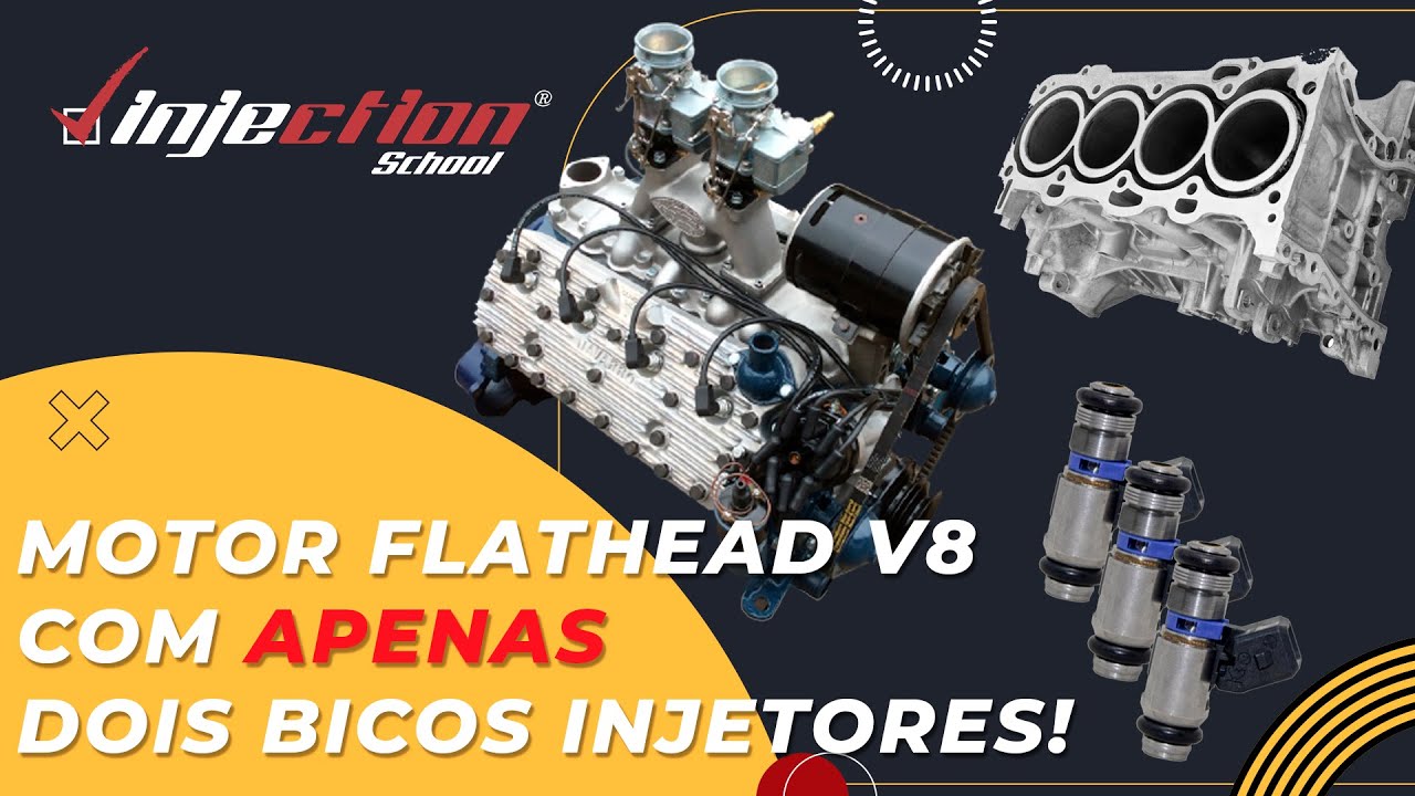Motor FORD FLAT HEAD V8 injetado com 2 BICOS INJETORES! - InjectionSchool
