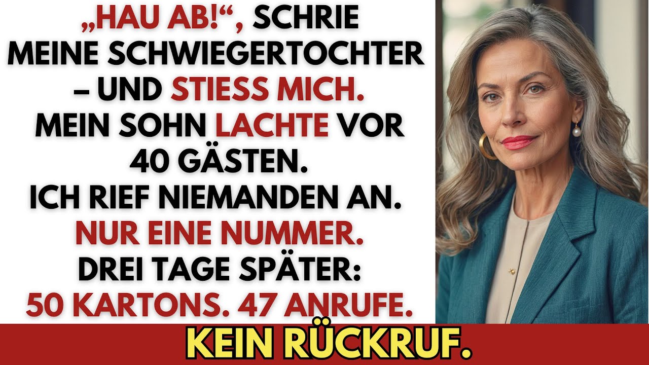 „Hau ab!“, rief meine Schwiegertochter – drei Tage später standen 50 Kartons vor ihrer Tür.