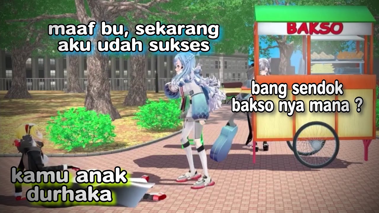 Kobo sama Kaela lagi serius acting sinetron sedangkan Zeta nyari sendok buat makan bakso wkwk 🤣