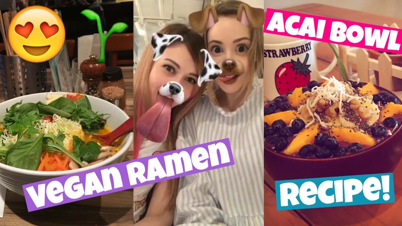 BEST SLEEPOVER EVER! Japanese Arcade, Vegan Ramen + Acai Bowls!