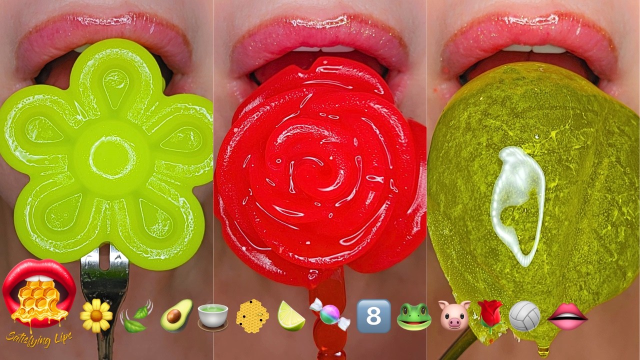 Satisfying ASMR Eating Sounds Emoji Food Challenge