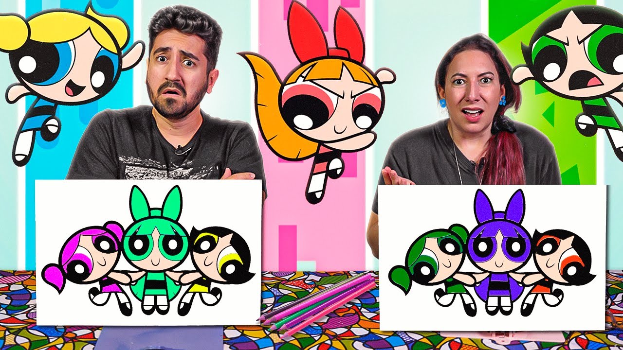 COLORINDO COM 3 CORES DESENHOS DAS MENINAS SUPER PODEROSAS | Gabriel e Shirley 2.0
