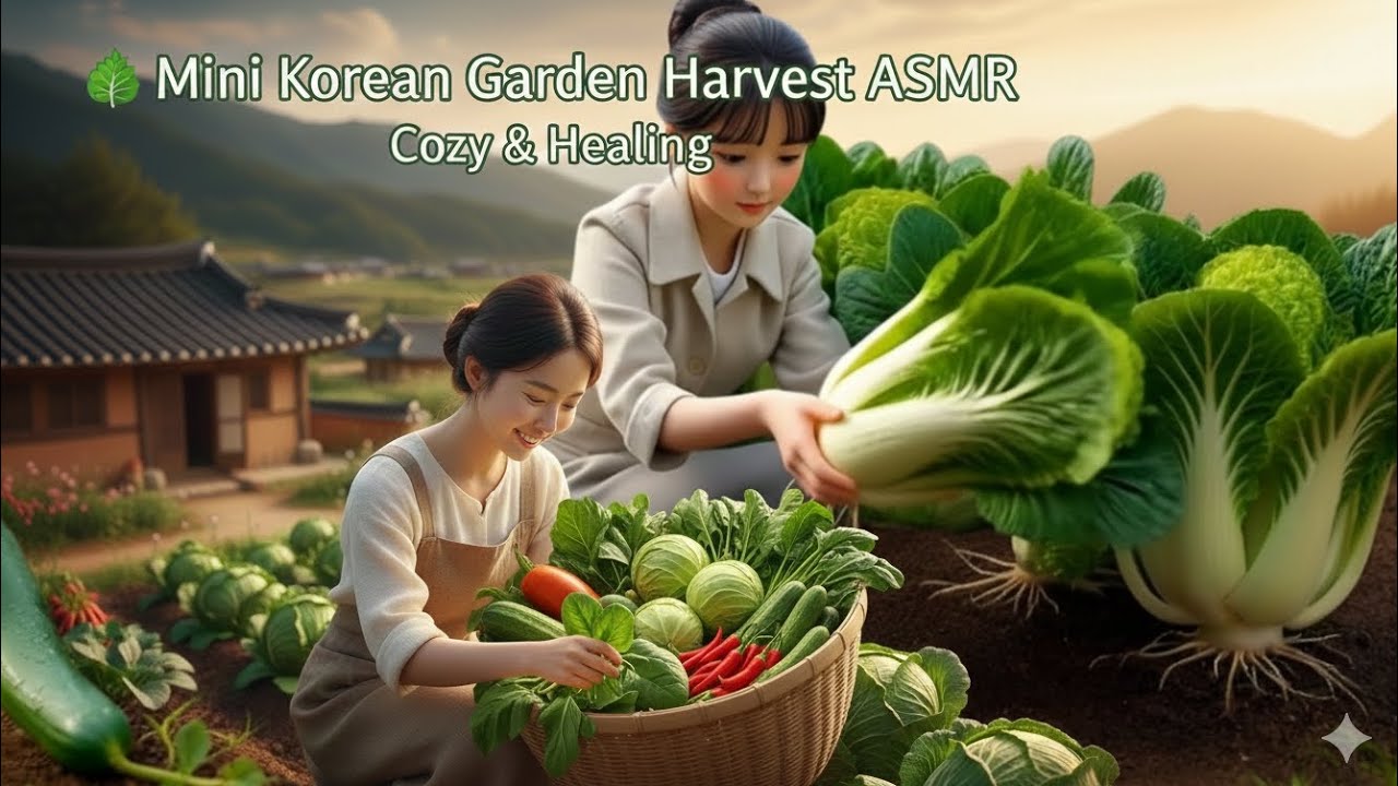 Mini korean garden harvest ASMR cozy& healing #miniature farming#relaxing asmr#miniature