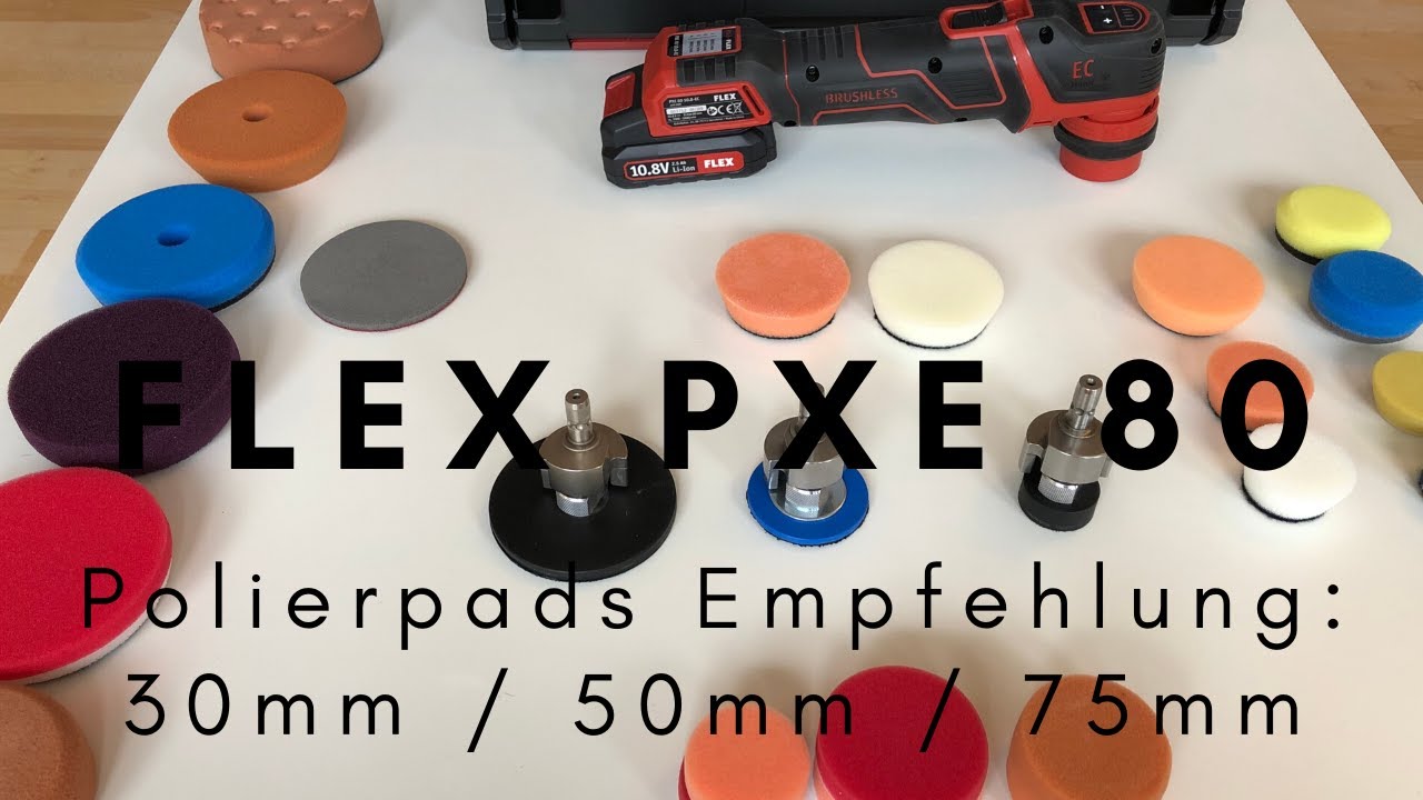 Flex PXE 80 - Padempfehlungen für 30mm / 50mm / 75mm - Teller