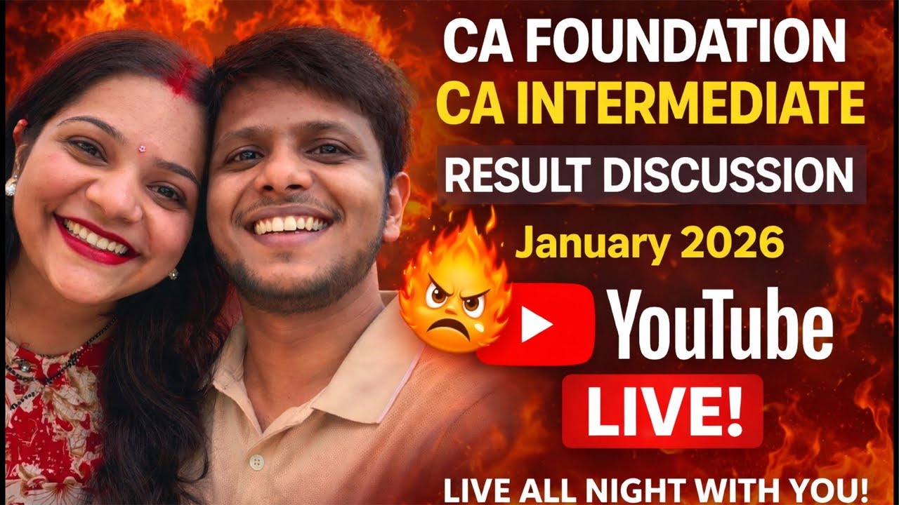 CA Foundation & CA inter January 2026 Result/ live ALL Night with you
