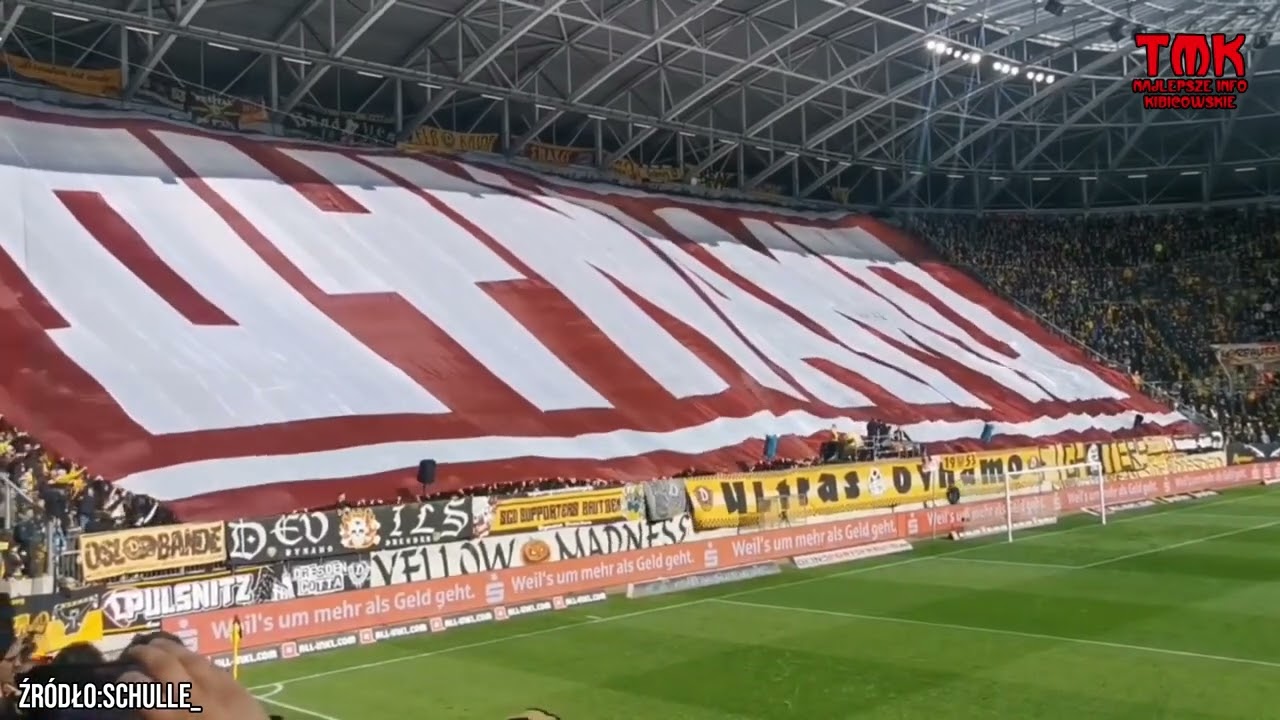 Oprawa Dynama Drezno podczas meczu z SSV Ulm 16.03.2024