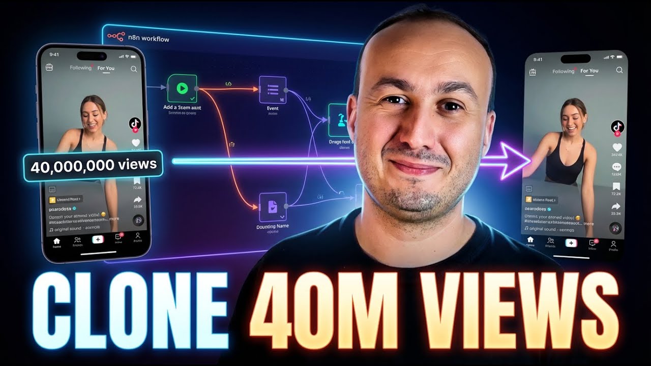 Cette machine n8n clone des pubs à 40 MILLIONS de vues automatiquement… HALLUCINANT 🤯