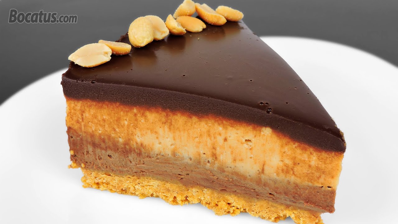 TARTA de QUESO con Chocolate y Crema de Cacahuete