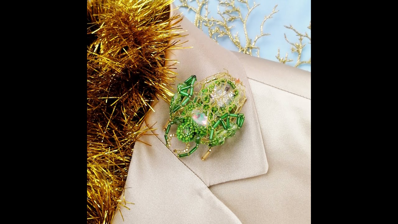 Жук брошь насекомое. Crystal Insect Pin Brooch. Gifts for Women. Handmade Bug Pin.
