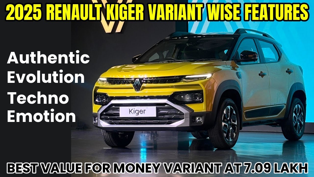 2025 Renault Kiger Variant-wise Features Explained - Authentic, Evolution, Techno And Emotion Trim