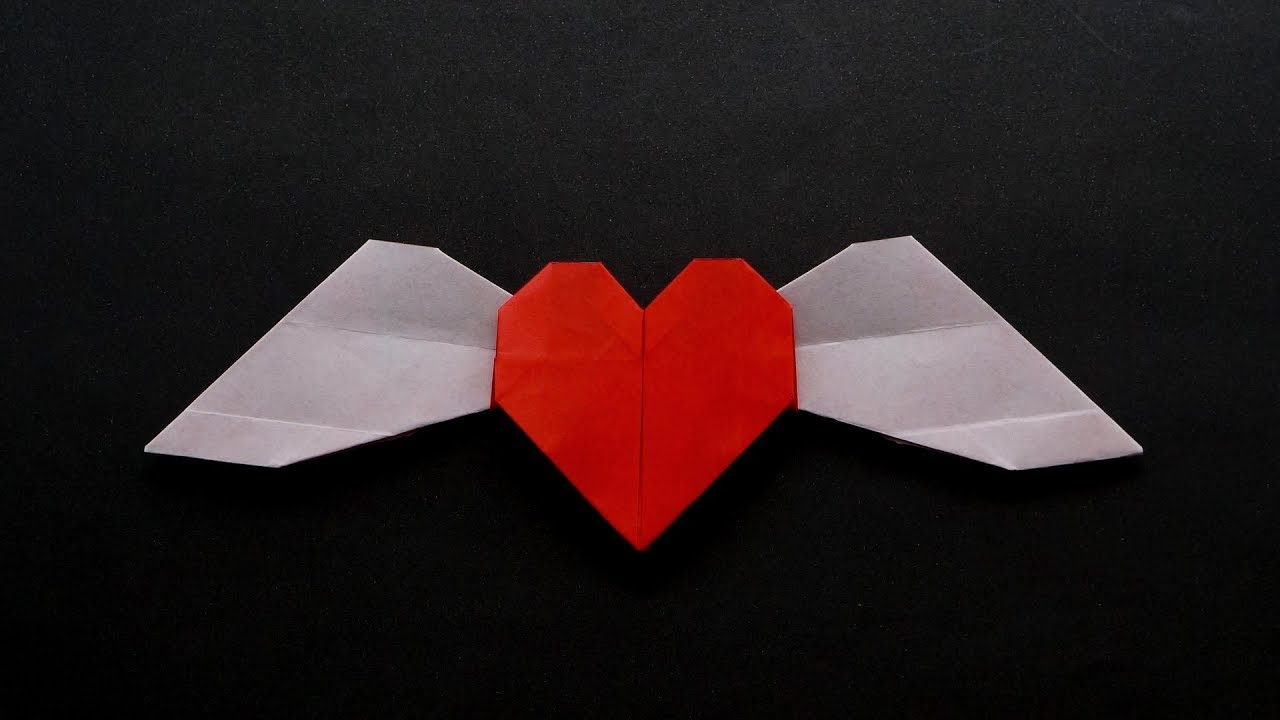 ORIGAMI FLAPPING WINGED HEART v2 (Jo Nakashima)