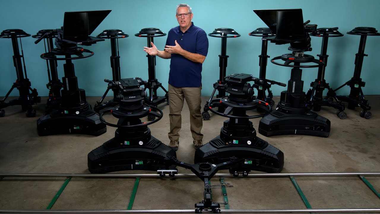 Vinten Sachtler Pedestal Teleprompter Camera Support Rentals Vinten Track Dolly Osprey Quattro Ped