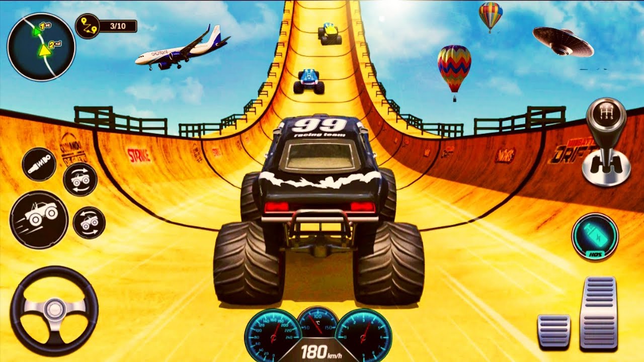 Monster Truck Mega Ramp Extreme Racing Mega Ramp Stunt 2025 - Android Gameplay 