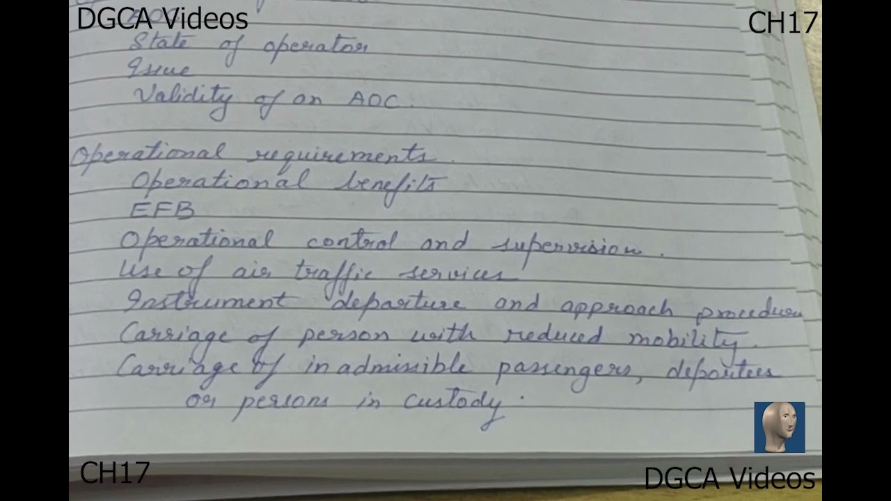 CHAPTER 17 | Operational Procedures | AIR REGULATION | RK BALI | DGCA