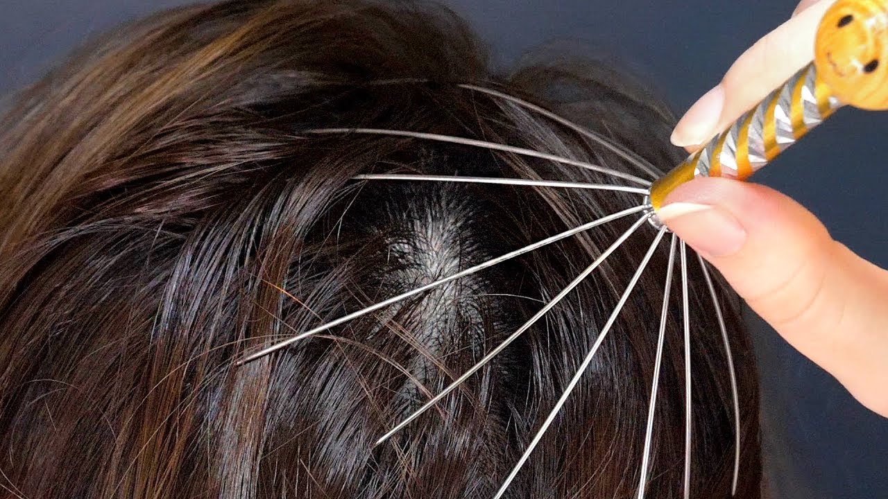 ASMR Sensitive Hair and Scalp (4K 60fps, Brushing, Massage)