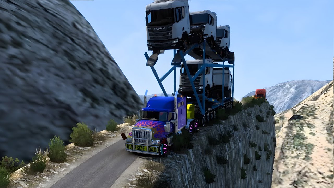 NO FEAR DRIVER | Brutal Hauling 5 Trucks on Dangerous Mountain Road