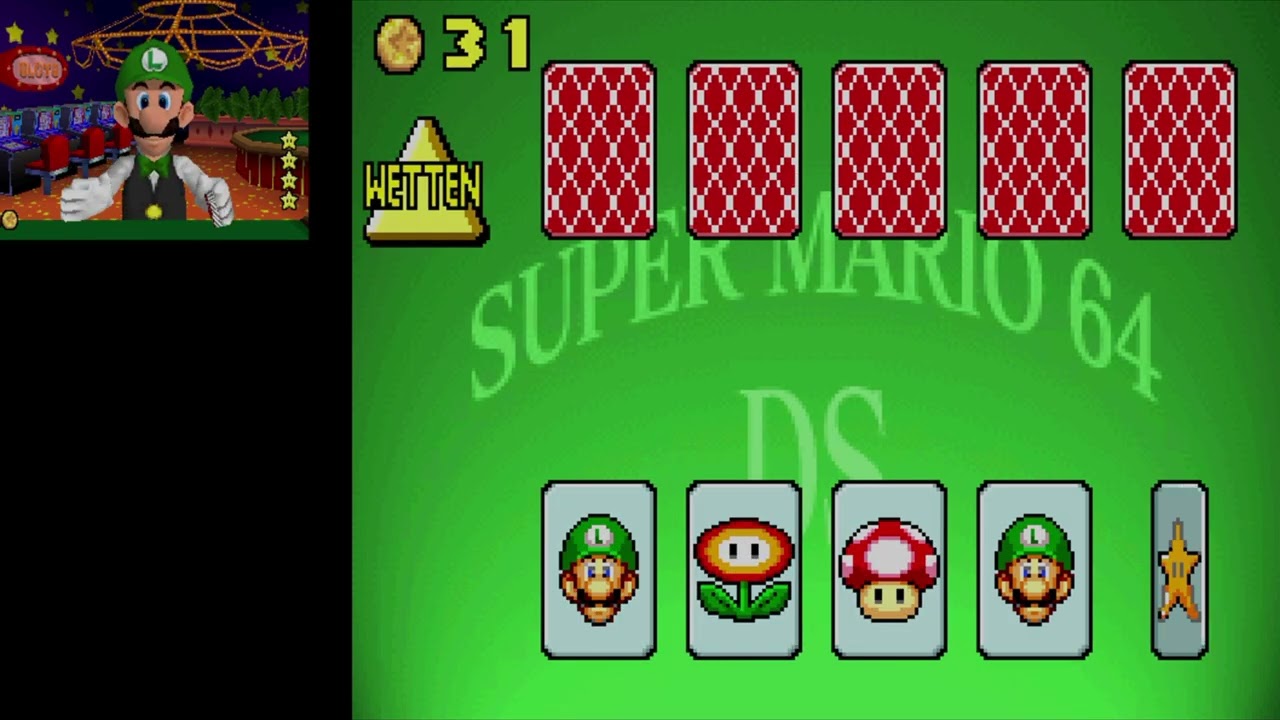 Super Mario 64 DS Minispiele - Poker