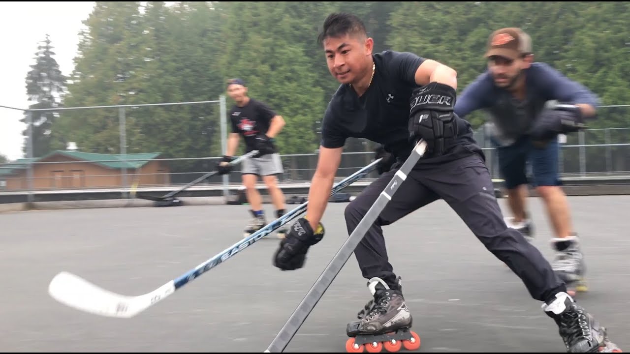 Sunday Morning Roller w/ Pavel Barber at Burnaby Heights Park, BC - Roller Hockey with a Biscuit