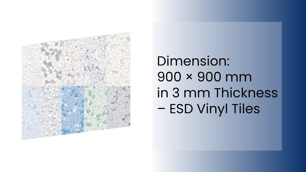 Dimension: 900 × 900 mm in 3 mm Thickness – ESD Vinyl Tiles