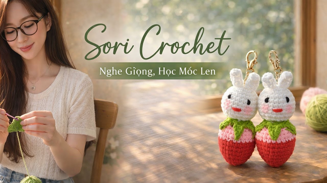 Móc Len Thỏ Dâu Nhỏ Xinh 🍓🐰 | Học Móc Len Cùng Sori Crochet