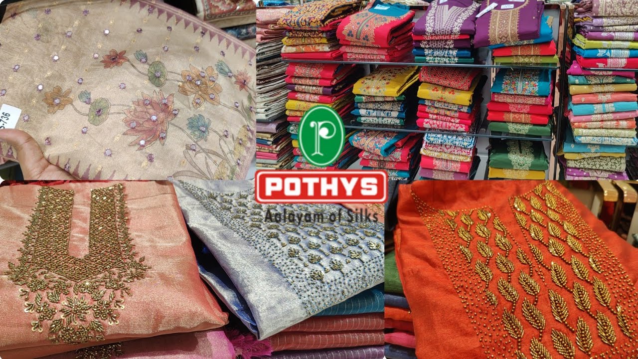 Pothys Padi Chudithar Materials Cotton, Printed, Chanderi, Hakoba, Chikenkari & Georgette Materials