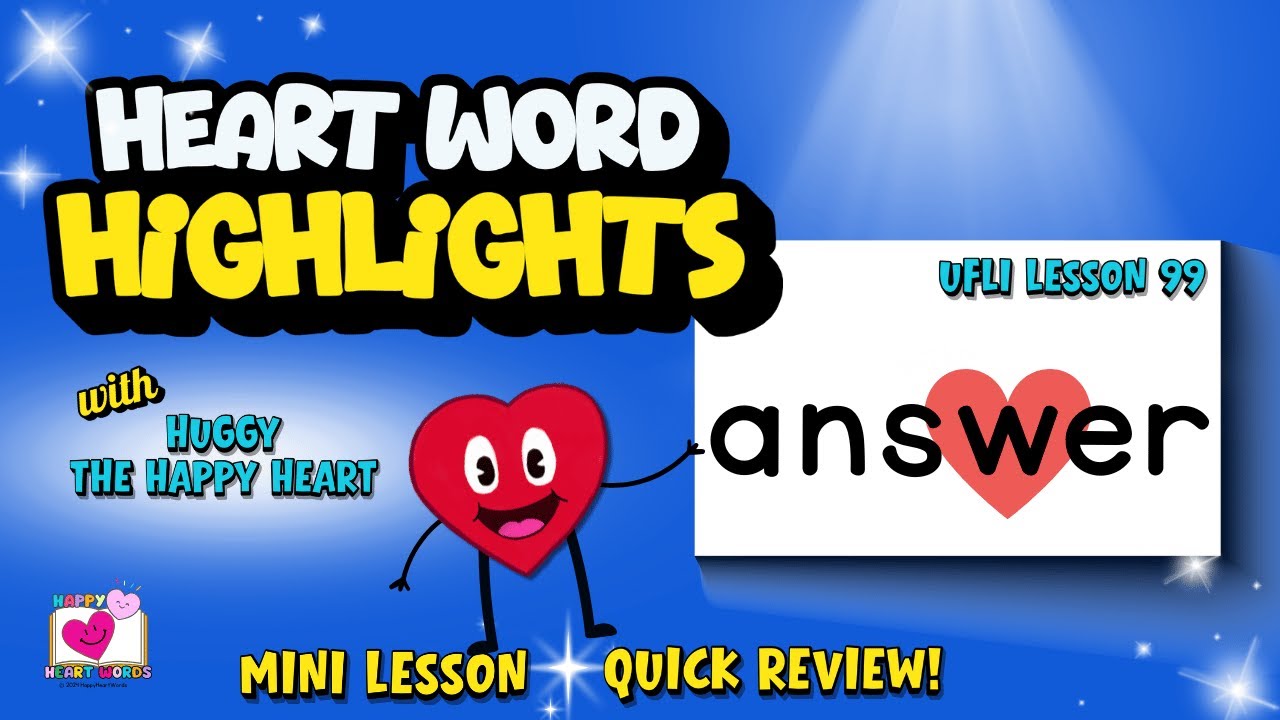 3-Minute Lesson for Sight Word ANSWER | UFLI Lesson 99 Irregular Heart Word | Great for Review!