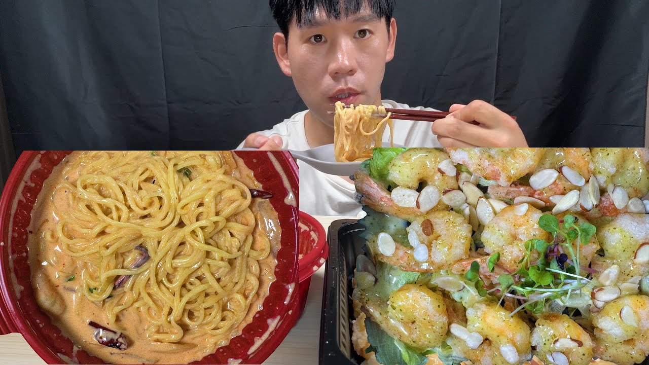 MUKBANG 요즘핫한 조합 보배반점의 크림짬뽕과 바질새우 어떤맛일까요?!!