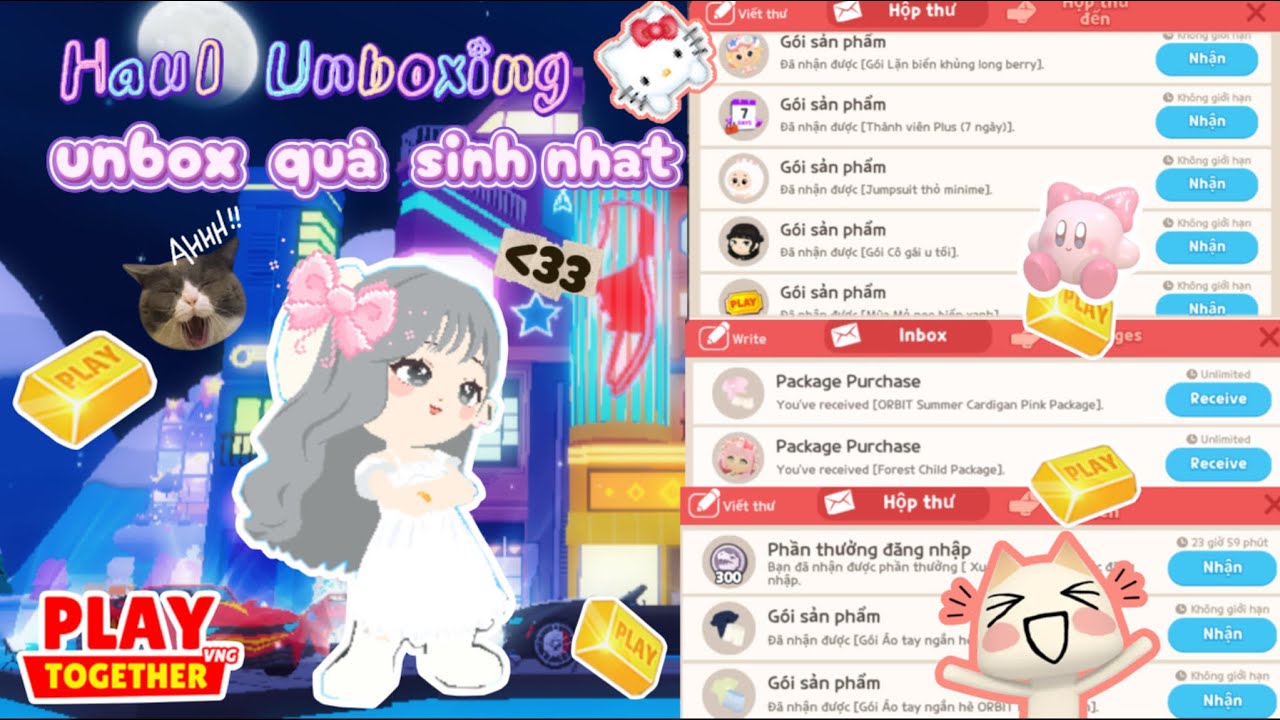 PLAY TOGETHER: UNBOXING GÓI ĐƯỢC TẶNG TRONG NGÀY SINH NHẬT 💐 ~ PLAY TOGETHER HAUL UNBOXING 🩷