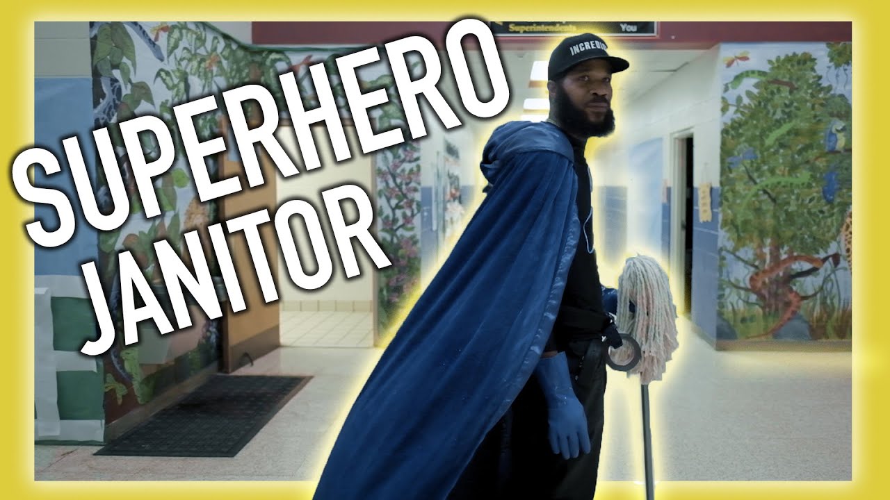 Not all heroes wear capes, but this elementary school custodian definitely should!