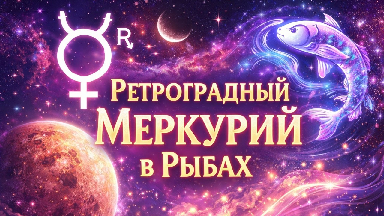 Ретроградный Меркурий в Рыбах 26 ФЕВРАЛЯ - 20 МАРТА 2026 ГОРОСКОП