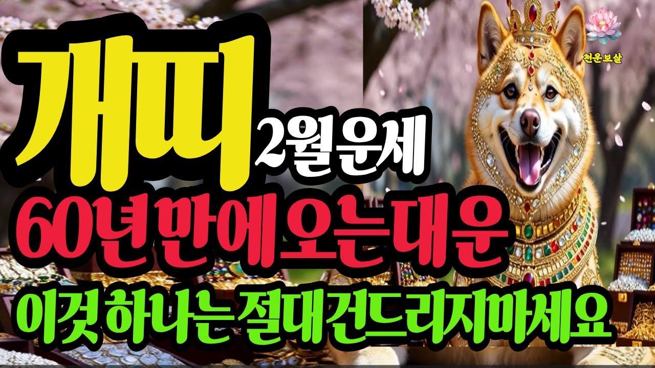 개띠, 2026년2월운세, 60년 만에오는 운세, 이것 하나는 절대 건드리지 마세요 #재물운 #사주명리학강의 #유튜브 #결혼운 #가족운 #병오년 #금전운 #2026년개띠운세