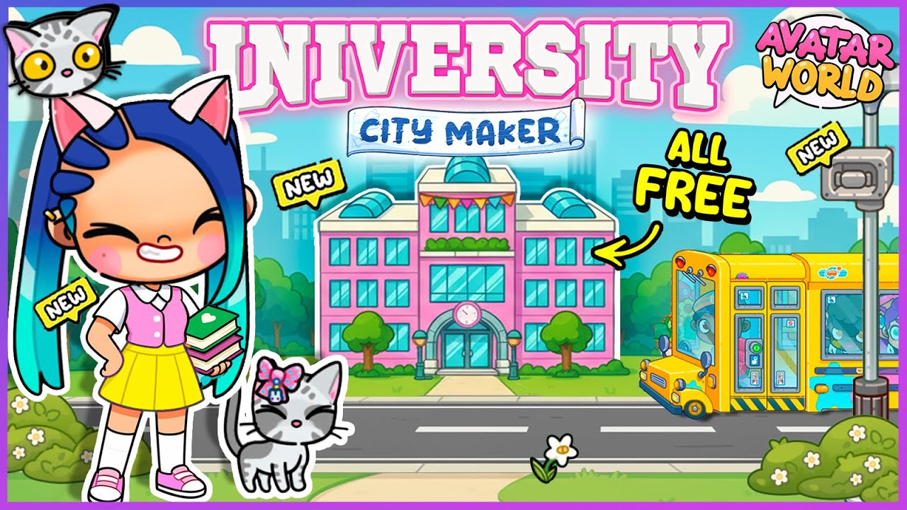FREE 🎓🌈 The COMPLETE UNIVERSITY Build in Avatar World! | Lily and Tofu Full Series ✨