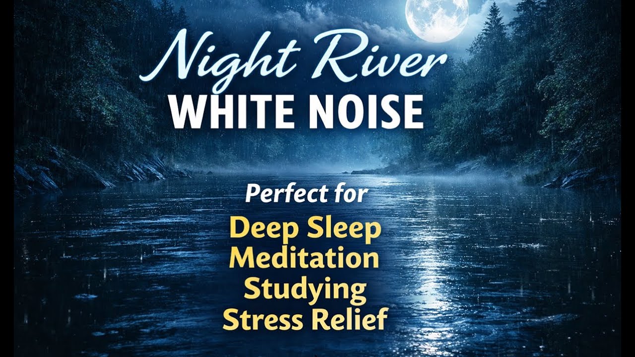 Night river white noise | Perfect for deep sleep, meditation, studying, and stress relief