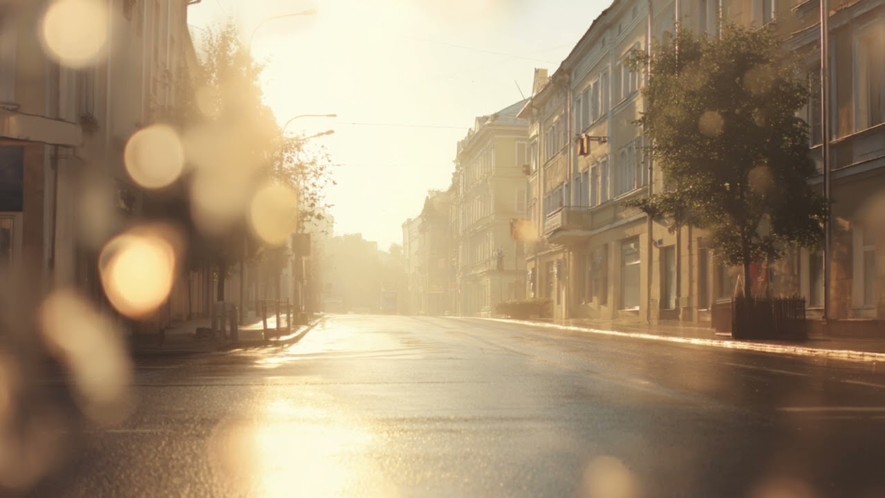 A Quiet Street Lit by Morning Light