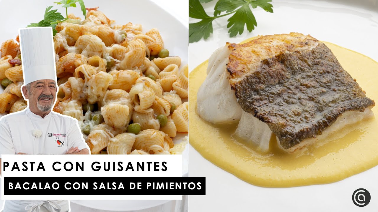Pasta con guisantes 🍝​ Bacalao con salsa de pimientos 🐟​ ¡con Karlos Arguiñano!