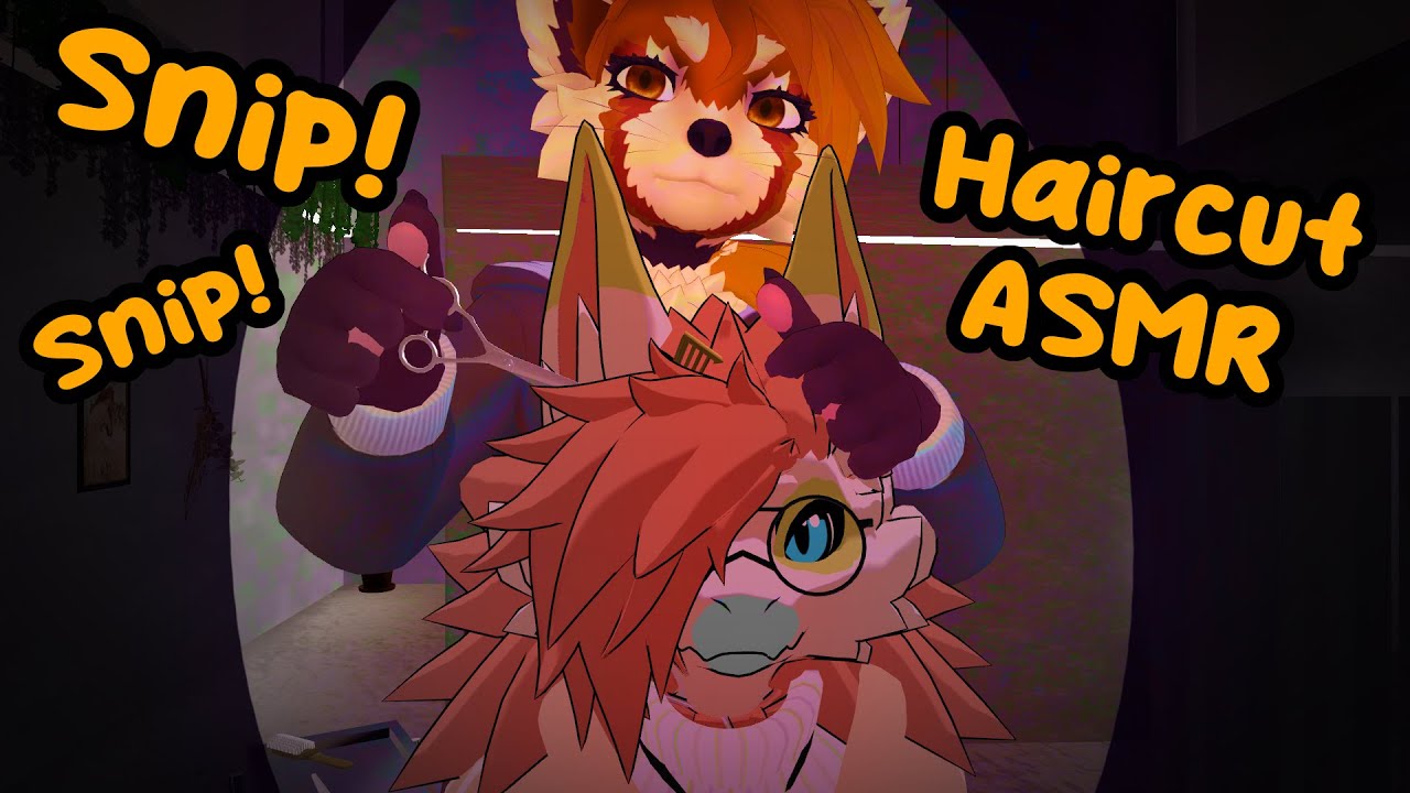 Furry ASMR | Washing your head and giving you a haircut.