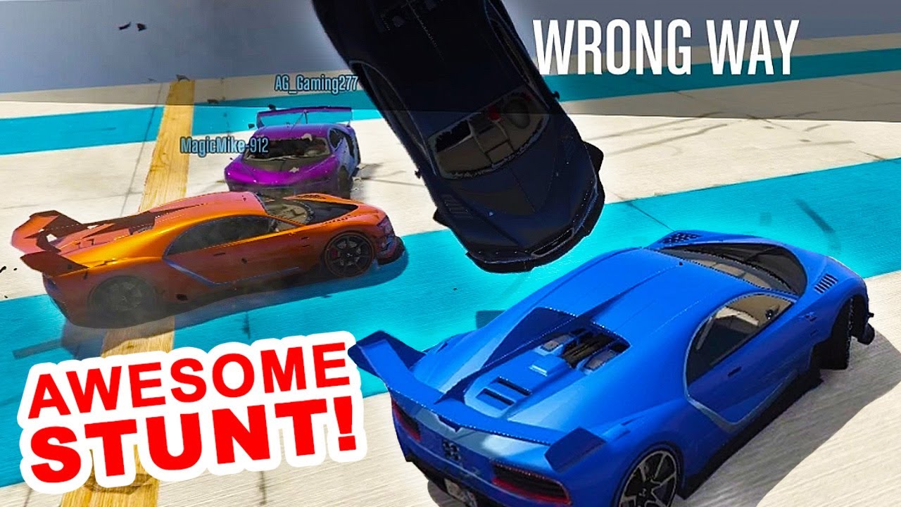 4 TEGEN 1 IN BUGATTI PARKOUR! (GTA V Online Races)