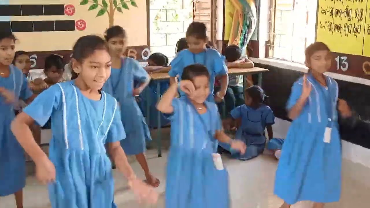 School girls dance Benakunda primary school Ganjam Bhanjanagar 