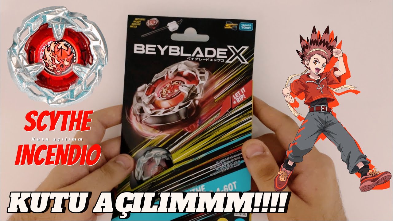 “BEYBLADE X SCYTHE INCENDIO 🔥🥵 KUTU AÇILIMI ALEV ALEV BİR BEYBLADE ‼️📦”#beybladex 