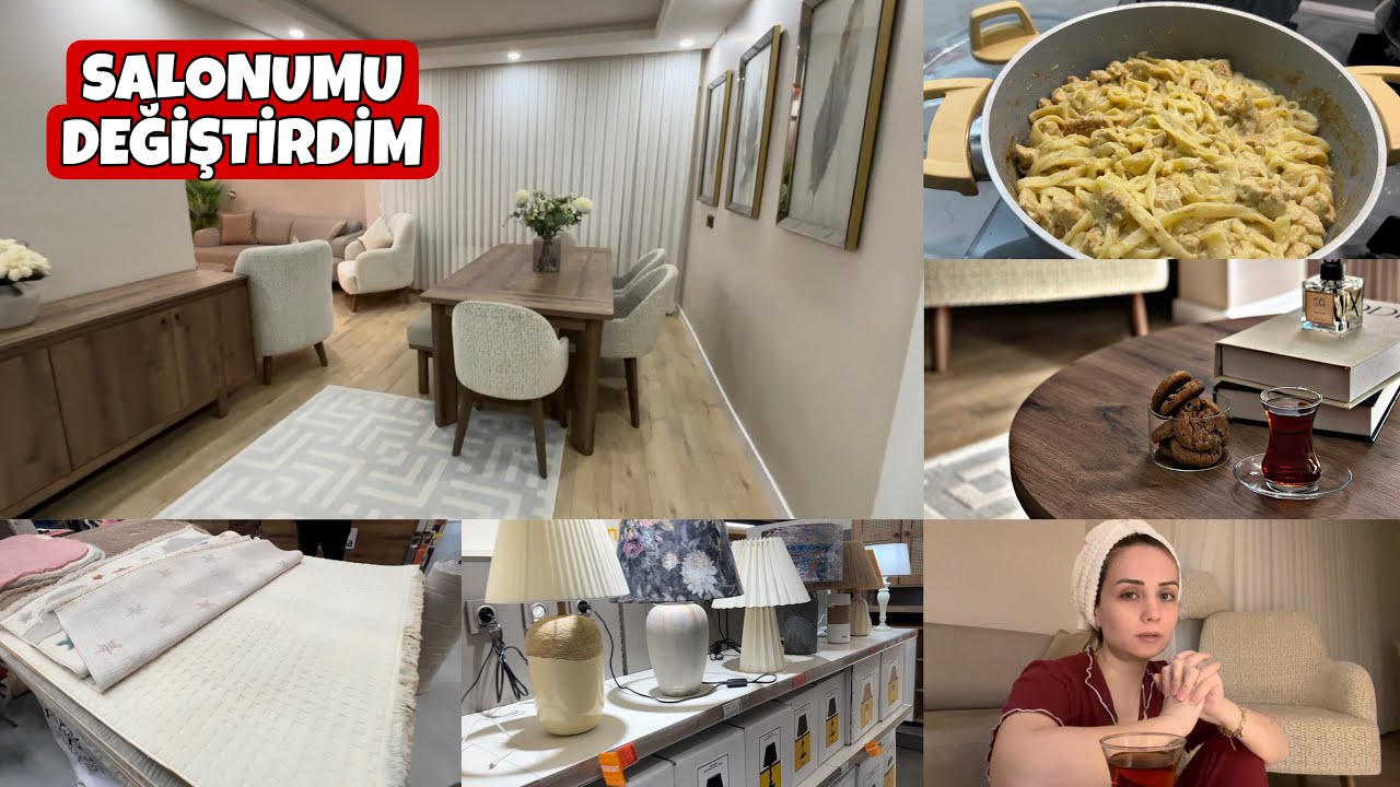 DEDİĞİNİZ GİBİ YAPTIM✅YENİ HALİ GÜZEL OLDU😇SALON İÇİN BAKMAYA GİTTİM‼️KARAR VEREMEDEN GELDİM😐MAKARNA